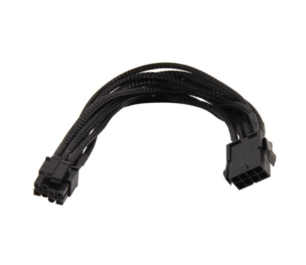 RCDV-12003 – 9.8″ (250mm) Single Sleeved 8-Pin Motherboard Power Extension Cable, Male to Female