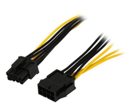 ROSEWILL PCIE8EX-8 8 IN. 8(6+2) PIN PCI EXPRESS VIDEO CARD POWER EXTENSION CABLE FEMALE TO MALE